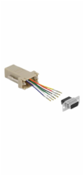 Delock Assembly Kit - Sériový adaptér - DB-9 (F) šroubovací do RJ-12 (6kolíkový) (F) - individuálně přiřaditelné sériové rozhraní - šedá