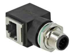 Delock&nbsp;-&nbsp;Sítový&nbsp;adaptér&nbsp;-&nbsp;8kolíkový&nbsp;M12&nbsp;(M)&nbsp;rovné&nbsp;do&nbsp;RJ-45&nbsp;(F)&nbsp;pravoúhlý&nbsp;-&nbsp;CAT&nbsp;6a&nbsp;-&nbsp;cerná