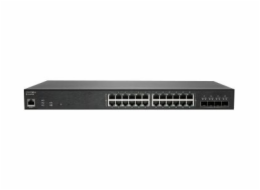 SonicWall Switch SWS14-24FPOE - Přepínač - řízený - 24 x 10/100/1000 (PoE+) + 4 x 10 Gigabit SFP+ - Lze montovat do rozvaděče - PoE+ (410 W) - s 1 rok 24x7 podpora
