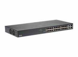 Axis T8524 PoE+ Network Switch - Přepínač - řízený - 24 x 10/100/1000 (PoE+) + 2 x combo Gigabit SFP (uplink) - desktop, Lze montovat do rozvaděče - PoE+ (370 W) - pro AXIS A1610, C1410, D3110, M3067,