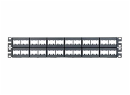 Panduit MINI-COM Modular Faceplate Patch Panels - Propojovací panel - černá - 2U - 19" - 48 portů