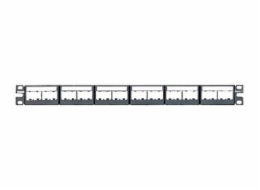 Panduit MINI-COM Modular Faceplate Patch Panels - Propojovací panel - černá - 1U - 19" - 24 porty