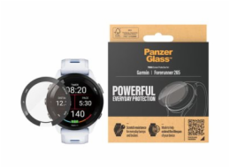 PanzerGlass - Ochrana obrazovky pro chytré hodinky - sklo - barva rámu černá - pro Garmin Forerunner 265