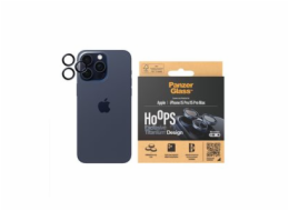 PanzerGlass Hoops - Chránič na objektiv pro mobilní telefon - sklo - barva rámu černá - pro Apple iPhone 15 Pro, 15 Pro Max