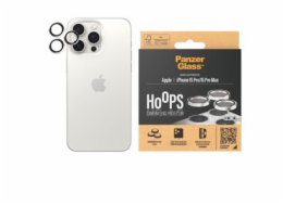 PanzerGlass Hoops - Chránič na objektiv pro mobilní telefon - bílý kov - pro Apple iPhone 15 Pro, 15 Pro Max