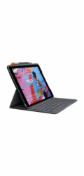 Logitech Slim Folio - Klávesnice a pouzdro - bezdrátový - Bluetooth LE - QWERTY - španělská - oxfordská šedá - pro Apple 10.9-inch iPad (10. generace)