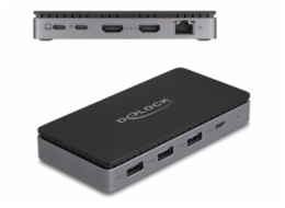 Delock - Dokovací stanice - USB-C / Thunderbolt 3 / Thunderbolt 4 - 2 x HDMI - 1GbE