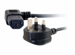C2G Universal Power Cord - Elektrický kabel - BS 1363 (M) do power IEC 60320 C13 - 2 m - lisovaný, 90° konektor - černá