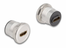 Delock - HDMI adaptér - HDMI se zdírkami (female) montáž na panel do HDMI se zdírkami (female) montáž na panel - cerná, stríbrná - M25 závit