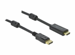 Delock - Kabel adaptéru - DisplayPort s piny (male) zamykací do HDMI s piny (male) - 7 m - trojnásobně stíněný - černá - podporuje 4K, aktivní