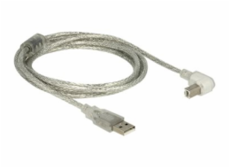 Delock - Kabel USB - USB (M) do USB typ B (M) - USB 2.0 - 2 m - 90° konektor - průhledná
