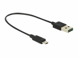 Delock - Kabel USB - Micro USB typ B (M) do USB (M) - USB 2.0 - 20 cm - reverzibilní konektor A, reverzibilní mikro konektor B - cerná