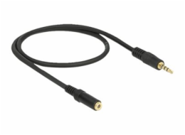 Delock - Prodlužovací šňůra audio - mini-phone stereo 3.5 mm se zdířkami (female) do mini-phone stereo 3.5 mm s piny (male) - 50 cm - černá