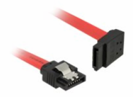 Delock - Kabel SATA - Serial ATA 150/300/600 - SATA (M) do SATA (M) - 50 cm - opatřený západkou, levý úhlový konektor - červená