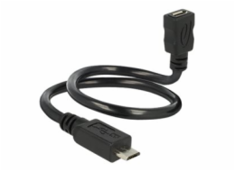 Delock OTG ShapeCable - Prodlužovací šňůra USB - Micro USB typ B (F) do Micro USB typ B (M) - USB 2.0 OTG - 35 cm - černá