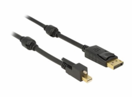 Delock - Kabel DisplayPort - DisplayPort (M) do Mini DisplayPort (M) - 1 m - krídlové šrouby - cerná