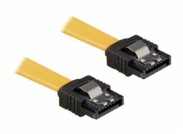Delock Cable SATA - Kabel SATA - Serial ATA 150/300 - SATA (F) do SATA (F) - 70 cm - opatřený západkou, přímý konektor - žlutá