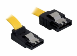 Delock Cable SATA - Kabel SATA - Serial ATA 150/300 - SATA (F) do SATA (F) - 20 cm - opatřený západkou, úhlový konektor, přímý konektor - žlutá