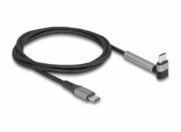 Delock - USB kabel - 24 pin USB-C (M) do 24 pin USB-C (M) zkosený, stojánek - USB 2.0 - 20 V - 3 A - 1.5 m - USB Power Delivery (60W), podpora Power Delivery 3.0 - šedá, cerná