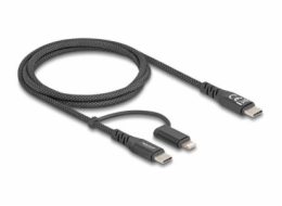 Delock - USB kabel - 24 pin USB-C (M) do Lightning, 24 pin USB-C (M) - USB 3.0 - 3 A - 1 m - Podpora USB-C Power Delivery (60 W) - cerná