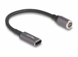 Delock - Elektrický kabel - 24 pin USB-C (F) do 8pinový konektor magnetický - 20 V - 3 A - 15 cm - antracit, cerná