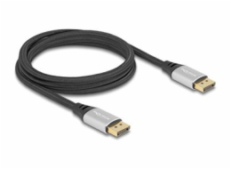 Delock - Kabel DisplayPort - DisplayPort (M) do DisplayPort (M) - DisplayPort 2.1 - 2 m - rychlost prenosu dat až 40 Gbps, pozlacené kontakty, podpora 16K60Hz (15360 x 8640) - cerná/stríbrná