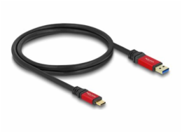 Delock - USB kabel - USB typ A (M) do 24 pin USB-C (M) - 1 m - rychlost prenosu dat až 10 Gbps, pozlacené kontakty - cerná/cervená