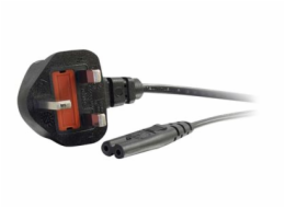 C2G Non-Polarised Power Cord - Elektrický kabel - power IEC 60320 C7 do BS 1363 (M) - AC 250 V - 3 m - lisovaný - černá - Velká Británie