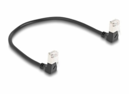 Delock - Sítový kabel - RJ-45 (M) dolu zahnutý do RJ-45 (M) dolu zahnutý - 25 cm - 4.5 mm - S/FTP - CAT 6a - bootovaný, neobsahuje halogen - cerná