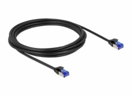 Delock - Patch kabel - RJ-45 (M) do RJ-45 (M) - 3 m - 4.5 mm - S/FTP - CAT 6a - neobsahuje halogen, provedení bez hrbolků - černá