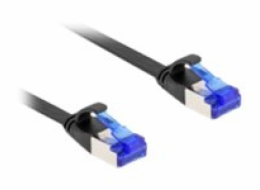 Delock - Patch kabel - RJ-45 (M) do RJ-45 (M) - 1 m - 4.5 mm - S/FTP - CAT 6a - neobsahuje halogen, provedení bez hrbolků - černá