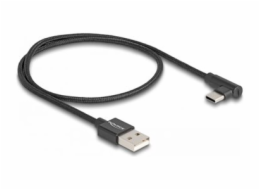 Delock - USB kabel - USB (M) do 24 pin USB-C (M) úhlový - USB 2.0 - 1.5 A - 50 cm - černá