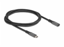 Delock - Prodlužovací USB kabel - 24 pin USB-C (M) do 24 pin USB-C (F) - USB 3.1 Gen 2 - 20 V - 5 A - 1 m - USB napájení (100W), podpora Power Delivery 3.0, rychlost prenosu dat až 10 Gbps - šedá, cer