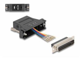 Delock Assembly Kit - Sériový adaptér - DB-25 (M) šroubovací do RJ-12 (6kolíkový) (F) - individuálne priraditelné sériové rozhraní - cerná