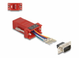 Delock Assembly Kit - Sériový adaptér - DB-9 (M) šroubovací do RJ-12 (6kolíkový) (F) - individuálne priraditelné sériové rozhraní - cervená