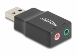 Delock - Adaptér USB-A/jack sluchátek - USB s piny (male) do mono mini jack, mini-phone stereo 3.5 mm se zdírkami (female) - cerná