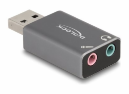 Delock - Adaptér USB-A/jack sluchátek - USB s piny (male) do mono mini jack, mini-phone stereo 3.5 mm se zdírkami (female) - šedá