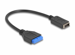 DeLOCK 19 Pin USB Pfostenbuchse zu USB Typ-E Key A Buchse (schwarz/blau, 25cm)