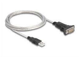 Delock - USB / sériový kabel - USB (M) do DB-9 (M) - 5 V - 1 m - krídlové šrouby - pruhledná - s 6pinový svorkovnice/9pinový D-Sub (DB-9) adaptér