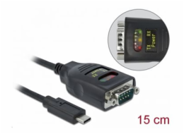 Delock&nbsp;Adapter&nbsp;USB&nbsp;Type-C&nbsp;to&nbsp;1&nbsp;x&nbsp;Serial&nbsp;RS-232&nbsp;DB9&nbsp;with&nbsp;15&nbsp;kV&nbsp;ESD&nbsp;protection&nbsp;-&nbsp;Sériový&nbsp;adaptér&nbsp;-&nbsp;USB-C&nbsp;-&nbsp;RS-232&nbsp;x&nbsp;1&nbsp;-&nbsp;černá