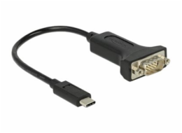 Delock - USB / sériový kabel - 24 pin USB-C (M) do DB-9 (M) - 15 cm - černá