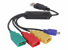 Delock USB 2.0 external 4-port cable HUB - Rozbočovač - 4 x USB 2.0 - desktop