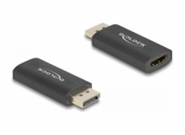 Delock - Video adaptér - DisplayPort s piny (male) do HDMI se zdířkami (female) - černá - aktivní, podpora HDR10