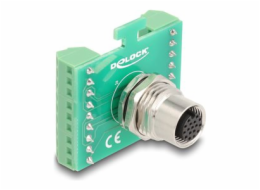 Delock - Sítový adaptér - 17 pin M12 (F) do 18pinový svorkový blok - A-kódované, pro instalaci