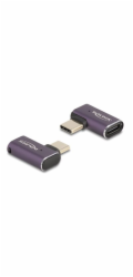 Delock - USB adaptér - USB-C (M) levý/pravý úhel do USB-C (F) - USB4 / Thunderbolt 3 / Thunderbolt 4 / DisplayPort 1.4 - 48 V - 5 A - podpora 8K60Hz, podpora napájení Power Delivery 3.1, podpora napáj