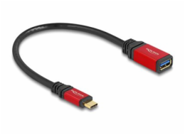Delock - USB adaptér - 24 pin USB-C (M) do USB typ A (F) - 15 cm - rychlost prenosu dat až 10 Gbps, pozlacené kontakty - cerná/cervená