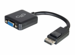 C2G 8in DisplayPort to VGA Adapter - DP to VGA Adapter Converter - Black - M/F - Kabel DisplayPort - DisplayPort (M) do HD-15 (VGA) (F) - 20.32 cm - opatřený západkou - černá