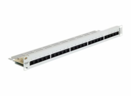 Delock - Propojovací panel - CAT 3 - RJ-45 X 25 - světle šedá, RAL 7035 - 1U - 19"