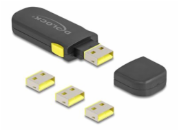 Delock - Sada blokátoru USB portu - pro zásuvku USB typ A - cerná, žlutá