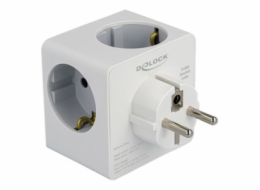 Delock - Síťový adaptér - 16 A - 6 výstupní konektory (2 x 9 pin USB Type A, USB-C, 3 x napájení CEE 7/3) - bílá